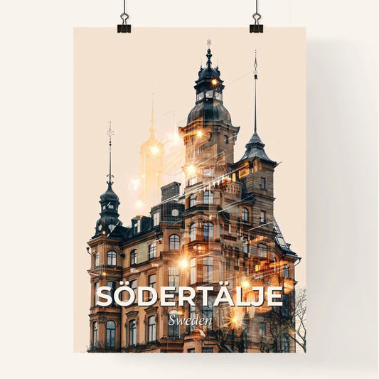 Södertälje Skyline Night Dreamy Poster Art Poster