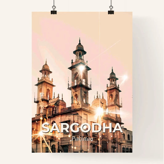 Sargodha Skyline Art: Beige Sparks Local Colors High Resolution Poster