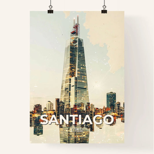 Santiago City Panorama Iconic Architecture Poster Poster