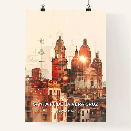 Santa Fe City Skyline Art Print Poster