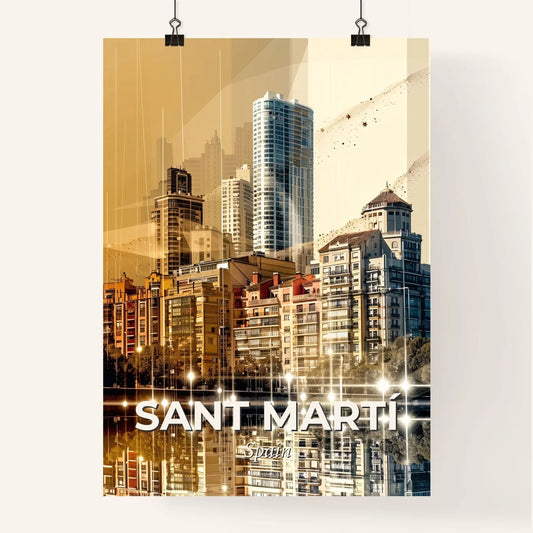 Sant Martà Skyline Art: Double Exposure Delight Poster