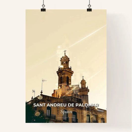 Sant Andreu de Palomar Skyline Double Exposure Art Poster