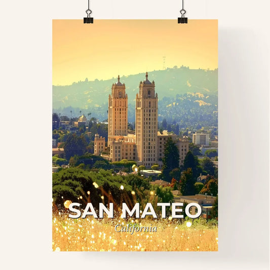 San Mateo Skyline Double Exposure Composite Art Poster