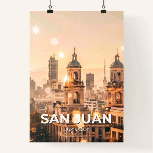 San Juan City Skyline Double Exposure Art Poster Poster