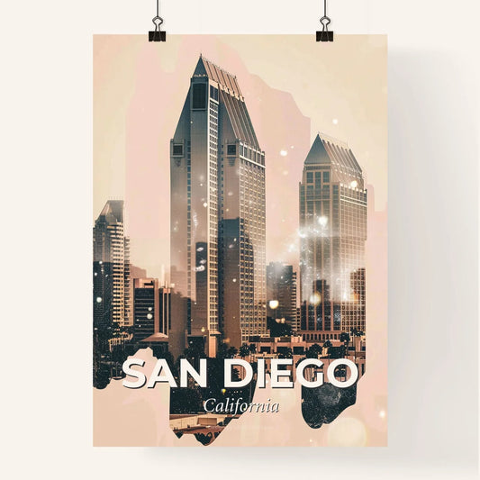 San Diego Cityscape Art Skyline Icon Sparkle Poster Poster