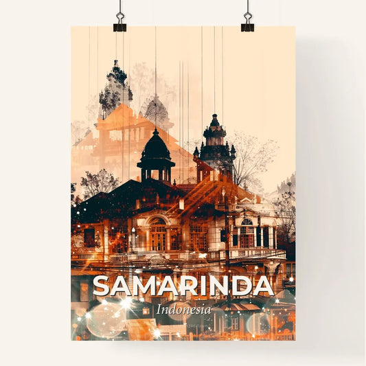 Samarinda City Skyline Composite Art Poster
