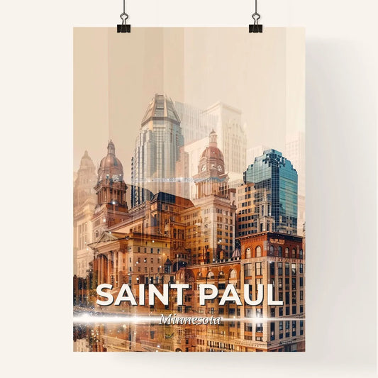 Saint Paul Skyline Double Exposure Composite Art Poster