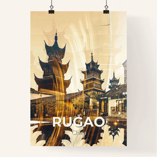 Rugao Skyline Art: Double Exposure Charm Poster