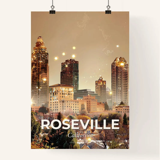 Roseville Skyline Silhouette Artwork Poster