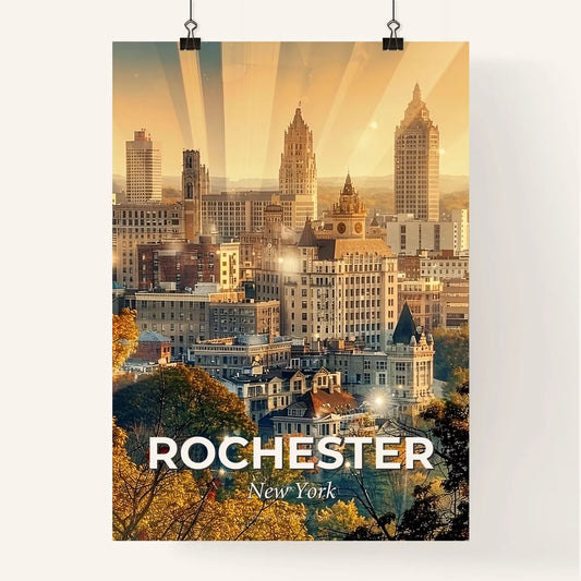 Rochester: Double Exposure Skyline Poster Poster