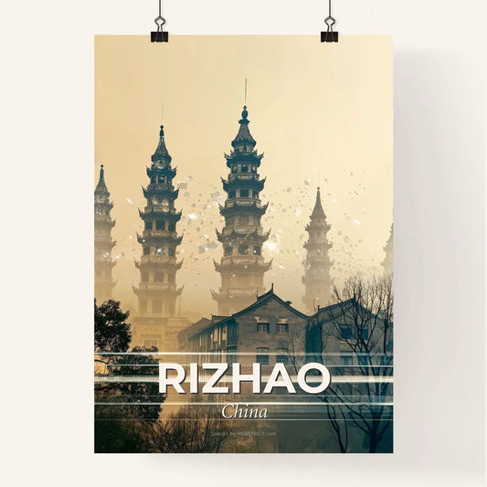 Rizhao Skyline Double Exposure Art Poster Poster