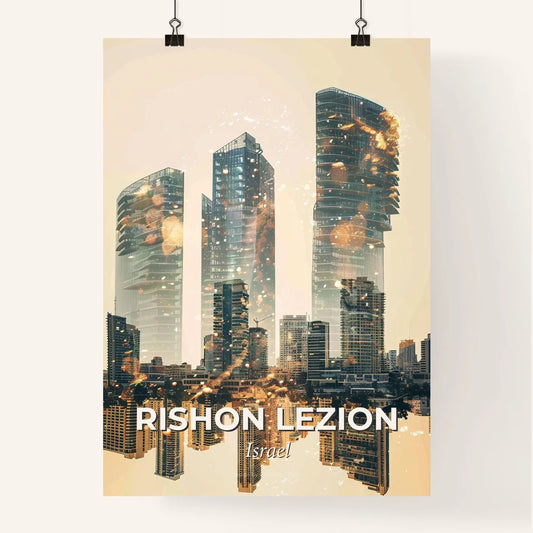 Rishon LeZion: Dreamy City Skyline Composite Art Poster Poster
