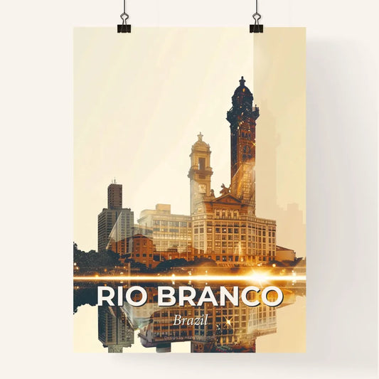 Rio Branco Skyline Beige Composite Print Poster