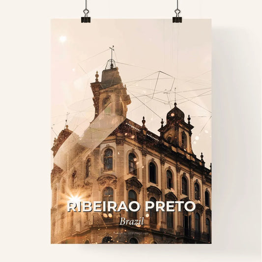 Ribeirao Preto City Skyline Double Exposure Poster Poster