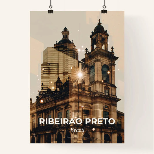 Ribeirao Preto City Skyline with Local Landmarks Poster
