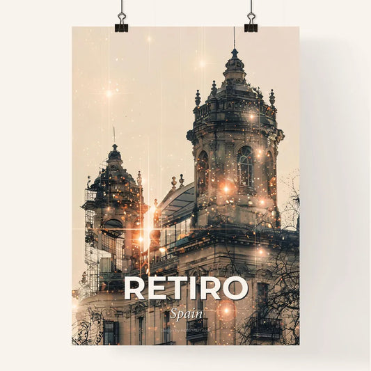 Retiro Spain Double Exposure Art City Skyline Poster Poster