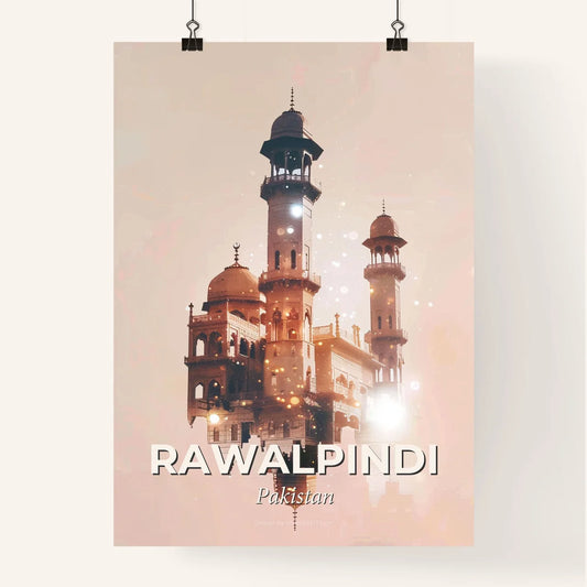 Rawalpindi: Double Exposure Art City Skyline Icon Poster Poster