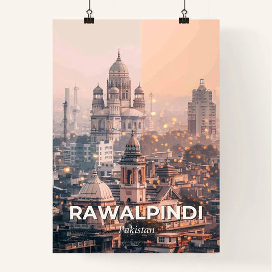 Rawalpindi Architecture Skyline on Beige Poster