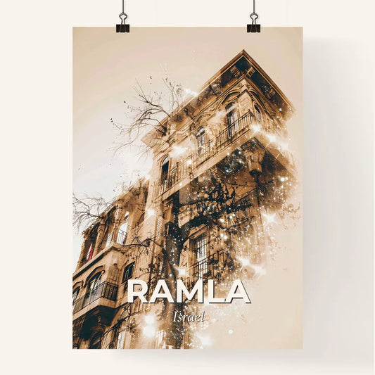 Ramla City Skyline Double Exposure Artwork Poster