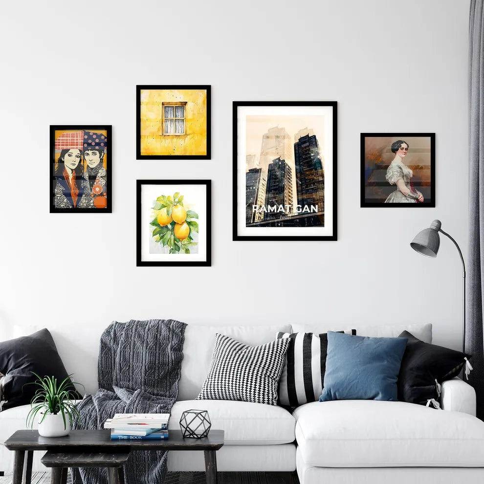 Ramat Gan Skyline Double Exposure Art Poster Wall Art