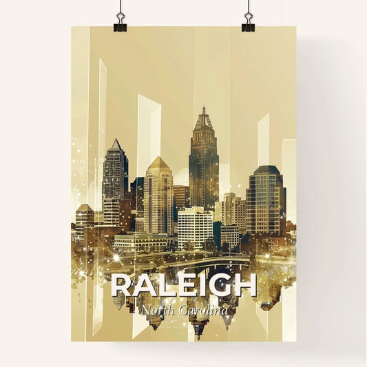 Raleigh CityLights Skyline Composite Poster Poster