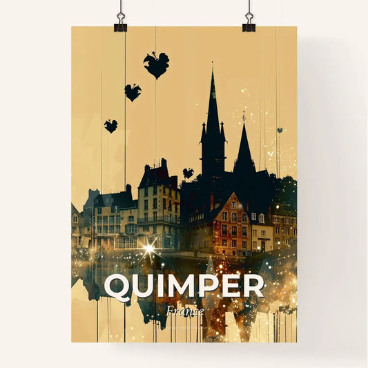 Quimper Skyline Metropolis Artwork Silhouettes Poster