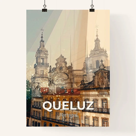 Queluz Skyline Composite Art Bright Colors Poster Poster