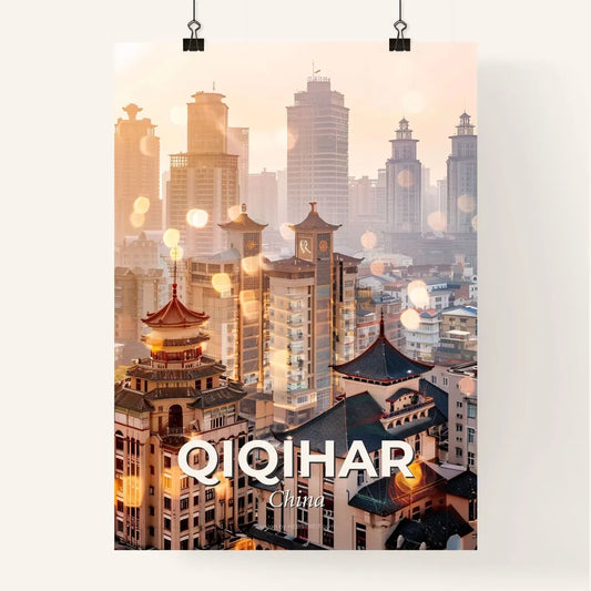 Qiqihar Skyline Iconic Art Composite Print Poster