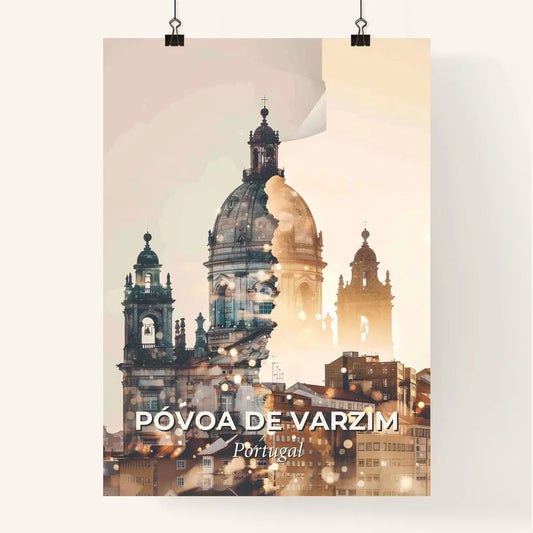 Povoa de Varzim Cityscape Double Exposure Poster Art Poster