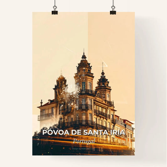 Povoa de Santa Iria Skyline Double Exposure Composite Art Poster