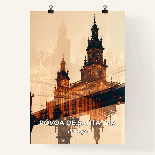 Póvoa de Santa Iria City Lights Skyline Composite Poster