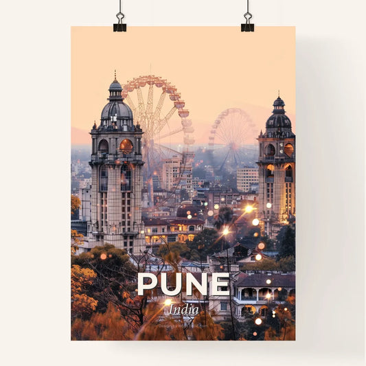 Pune Skyline Double Exposure Poster Art Poster