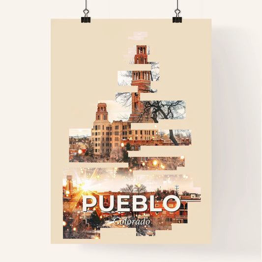 Pueblo: City Icons Double Exposure Poster Art Poster