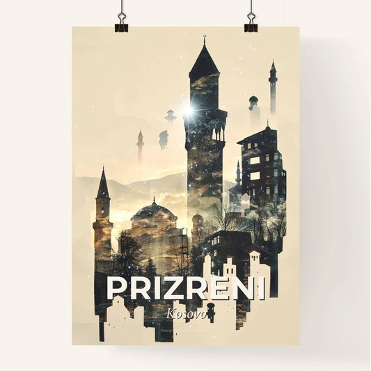 Prizren Skyline Composite Art Poster Poster