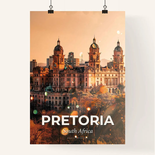 Pretoria Skyline Double Exposure City Lights Glow Print Poster