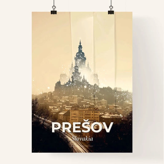 Prešov City Skyline Poster with Sparkling Architecture Poster