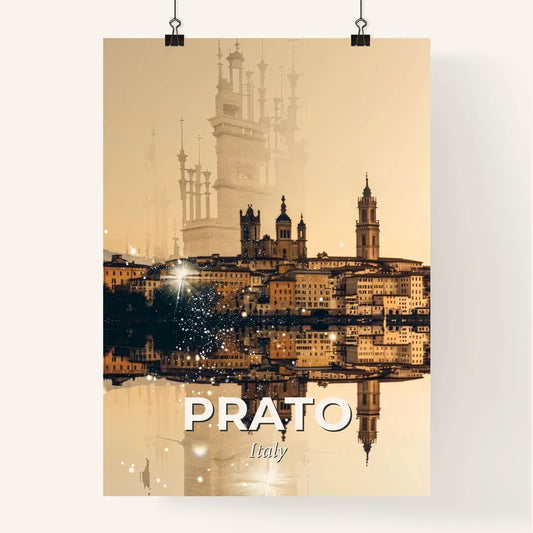 Prato City Skyline Double Exposure Art Poster Poster