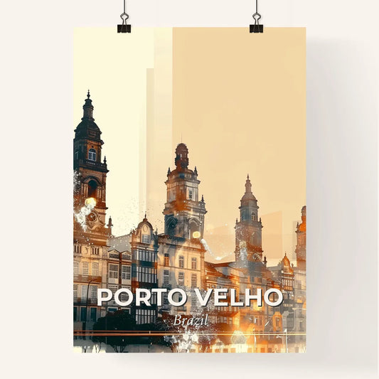 Porto Velho Skyline Double Exposure Composite Art Poster