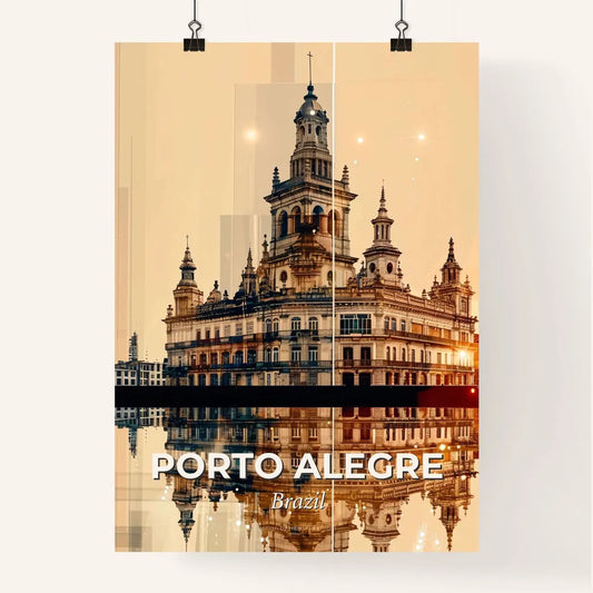Porto Alegre City Glow Silhouette Panorama Poster Poster