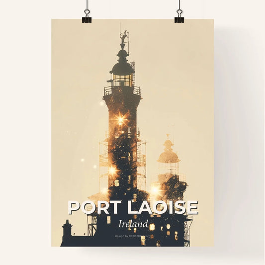 Port Laoise Skyline Silhouette Cityscape Art Poster Poster