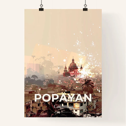 Popayan: CityLights Skyline Art Poster Poster