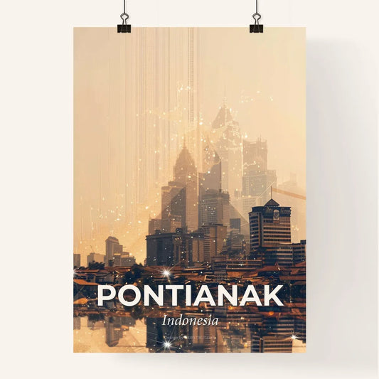 Pontianak Pontianak Skyline Bright Beige Poster