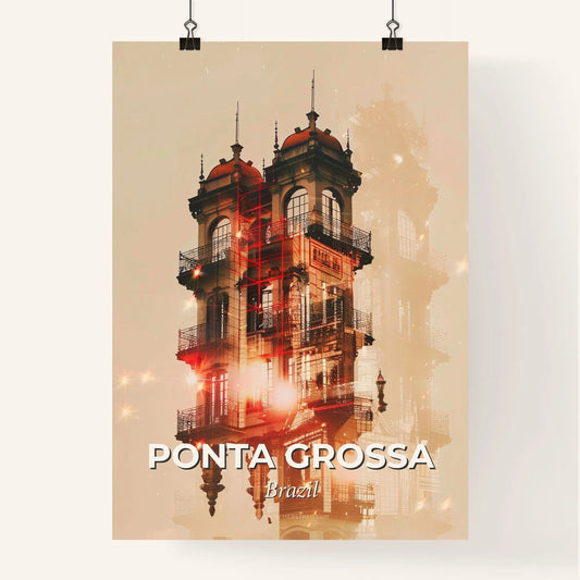 Ponta Grossa City Skyline Bright Composite Poster Poster