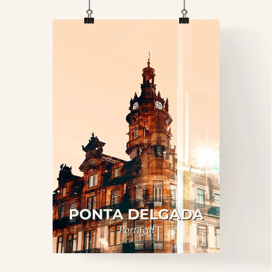 Ponta Delgada Skyline Double Exposure Dreamy Art Poster