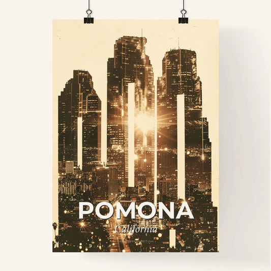 Pomona Skyline Architectural Canvas Poster