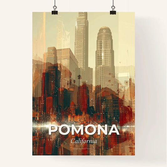 Pomona, California: Skyline Composite Art Paradise Poster