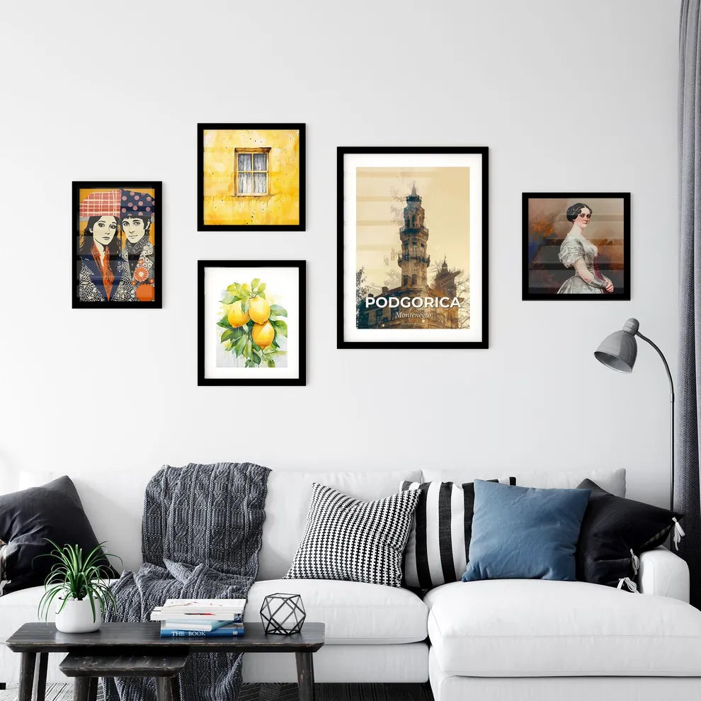 Podgorica Skyline Architecture Poster Design Wall Art