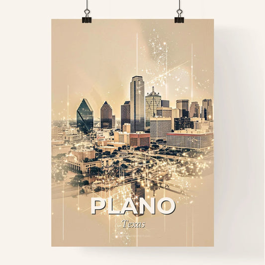 Plano Skyline Composite Art with Local Architecture Poster