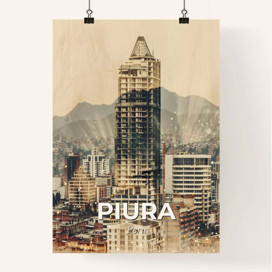 Piura Skyline City Icon Beige Poster Art Poster