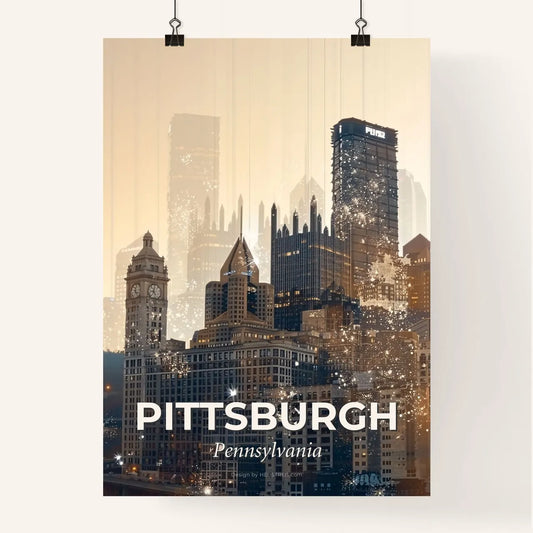 Pittsburgh Skyline Beauty: Iconic Beige Wonder Poster